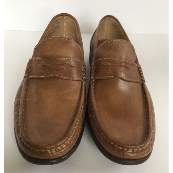 TO BOOT NEW YORK Soft Leather Penny Loafers, Medium Brown (Size 10 M) main image 8